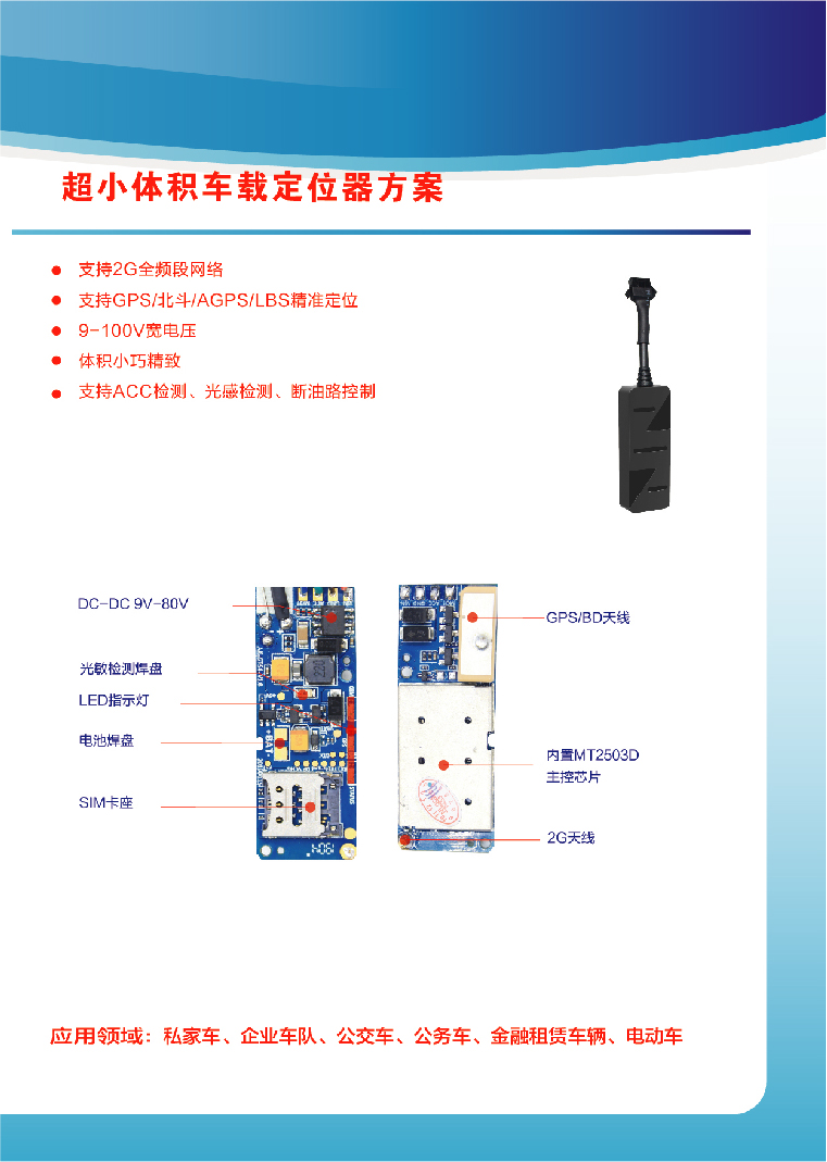 超小体积车载定位器方案